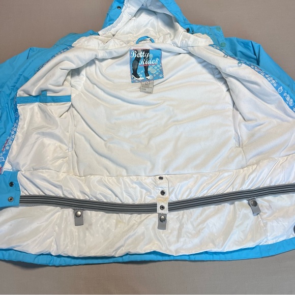 Betty Rides Women’s Snowboard Jacket Blue Hooded Insulated Snow Ski Coat Size M - Picture 9 of 16